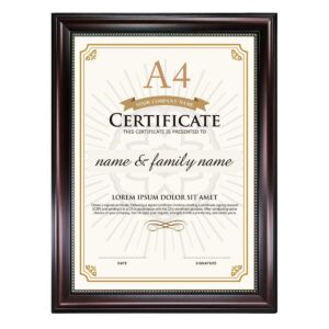 A4 certificate frames