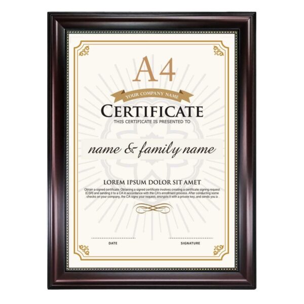 A4 certificate frames